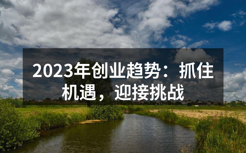 2023年创业趋势分析
